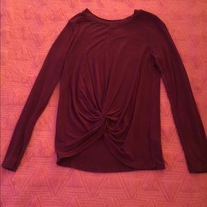 Girls Maroon Gathered Sweater